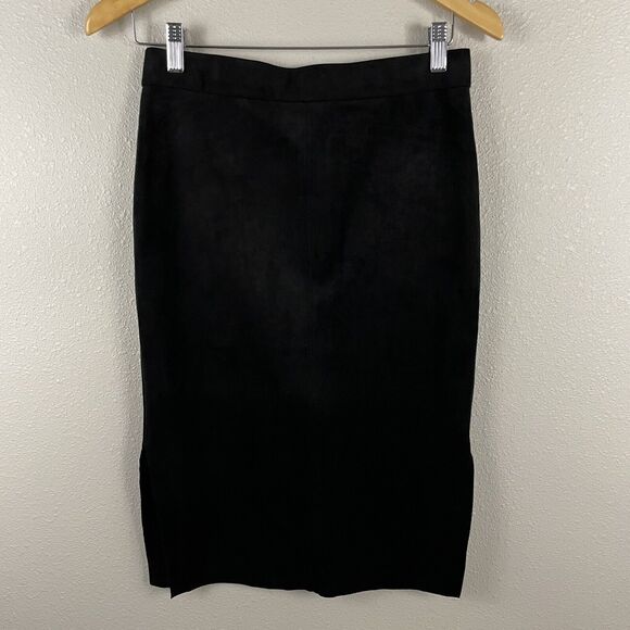 Aritzia Wilfred Free Lis Vegan Suede Pencil Skirt In Black Size US 4 - Picture 1 of 6